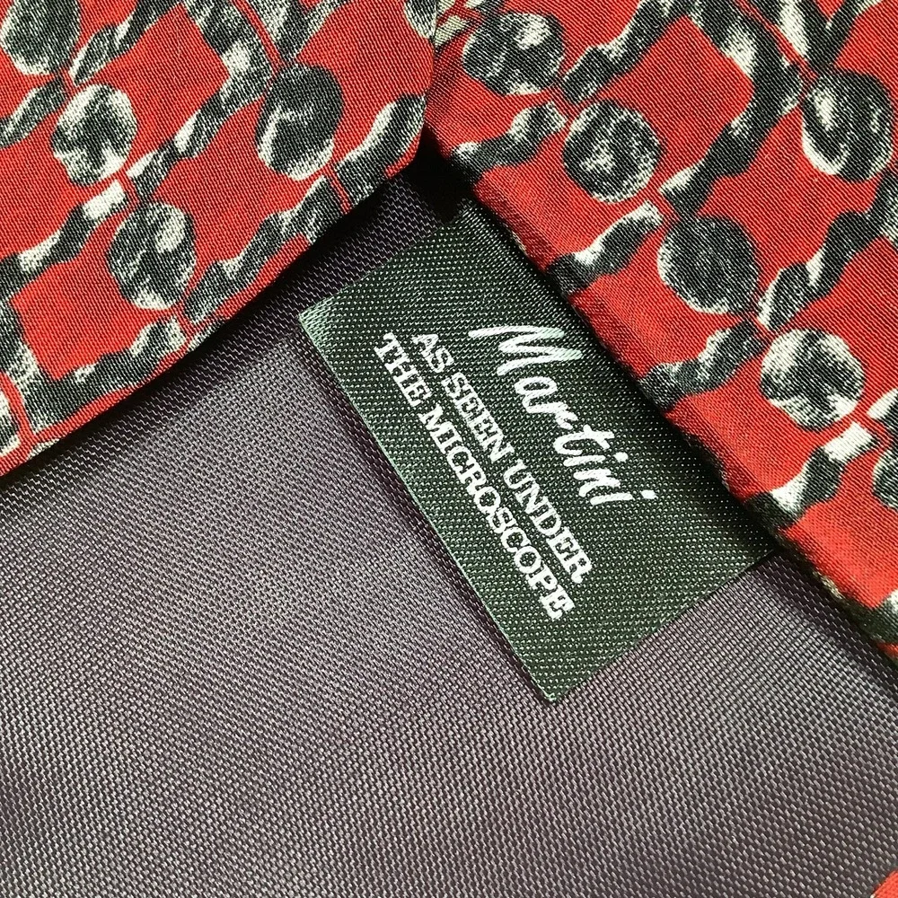 Stonehenge Cocktail Collection Martini Under Microscope Red Silk Tie‎